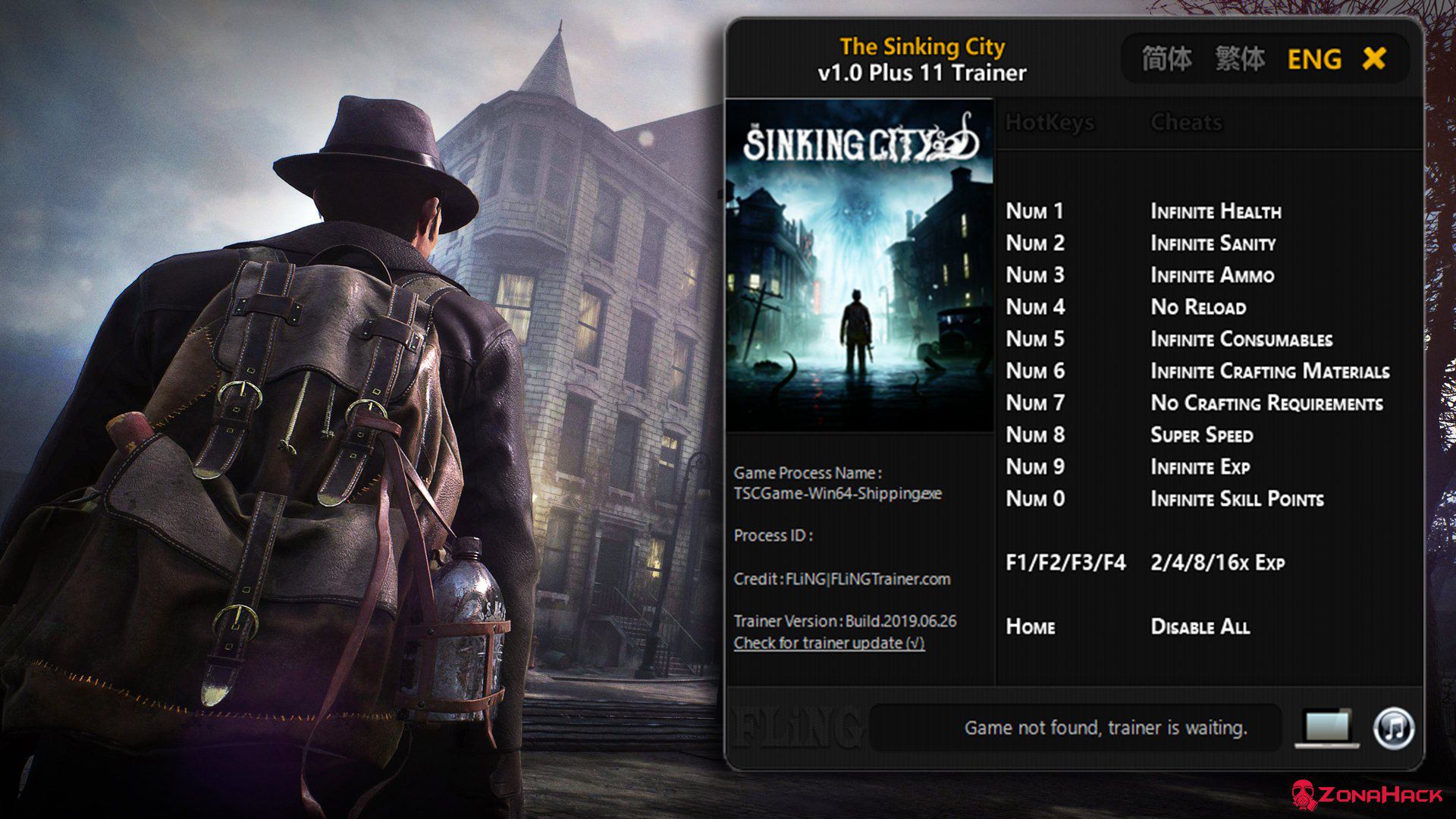 Трейнер к игре The Sinking City (+11) v.1.0 от Fling