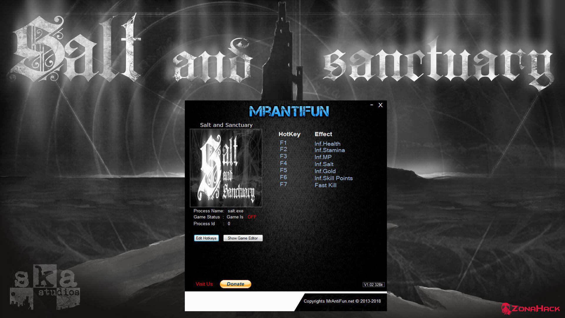 Трейнер к игре Salt and Sanctuary (+7) v.1.0.0.8 B